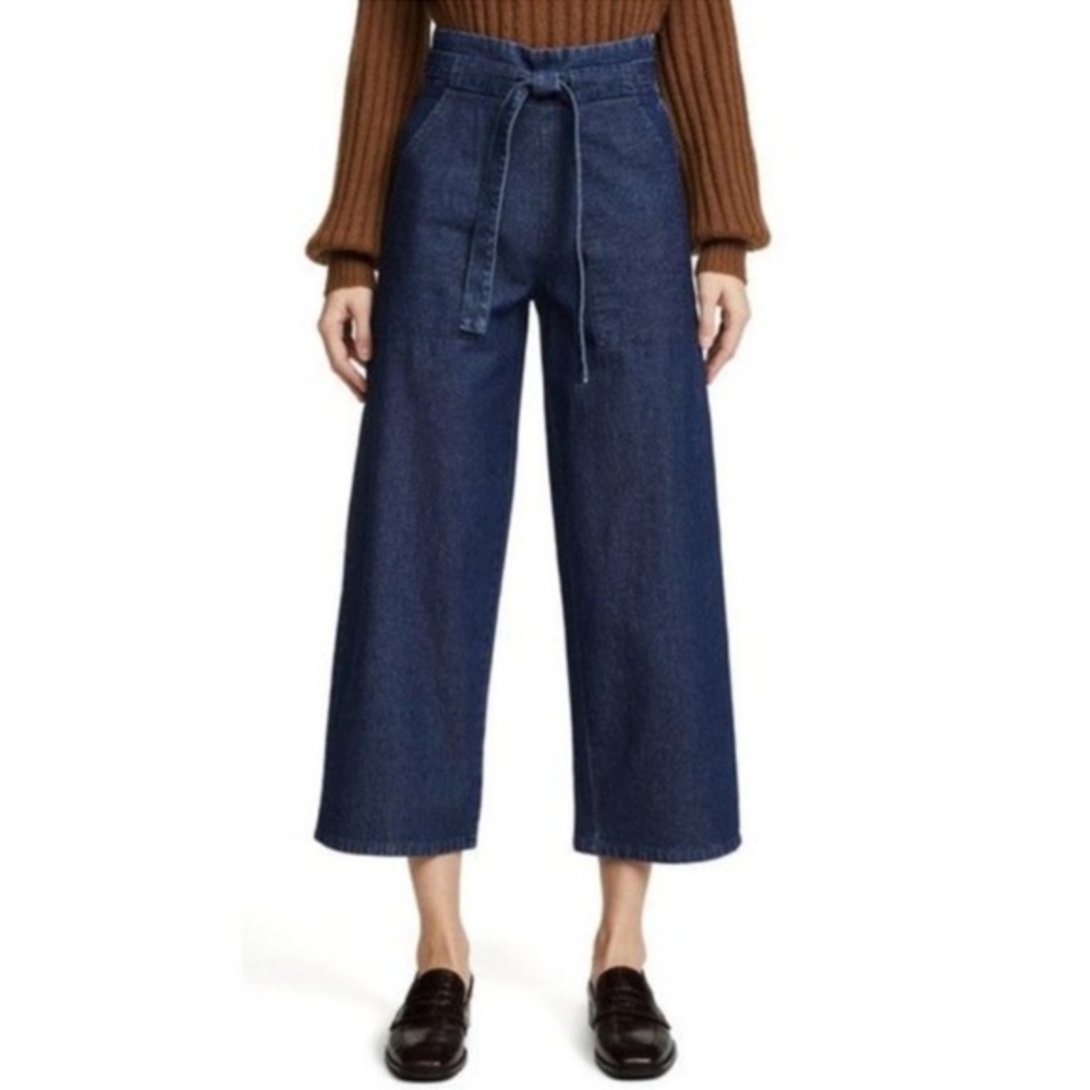 Loup Wide-Leg Denim Culottes in Dark Blue